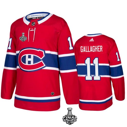Men's Montreal Canadiens #11 Brendan Gallagher 2021 Red Stanley Cup Final Stitched NHL Jersey